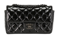 Mini Rectangular Classic Single Flap,Patent,Blk,J5T95HG9(2021/26),DB/B,2*